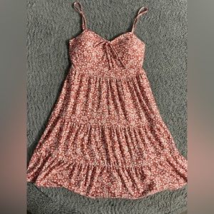 Short pink floral dress